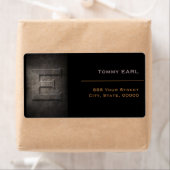 Bronze Black Metal Monogram E Address Label ラベル (インサイチュ)