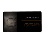 Bronze Black Metal Monogram G Address Label ラベル (正面)