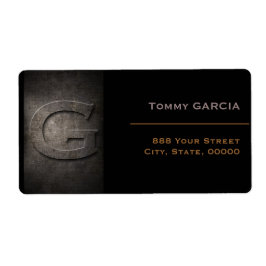 Bronze Black Metal Monogram G Address Label ラベル