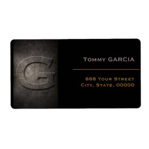 Bronze Black Metal Monogram G Address Label ラベル