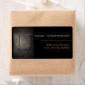 Bronze Black Metal Monogram U Address Labels ラベル (インサイチュ)