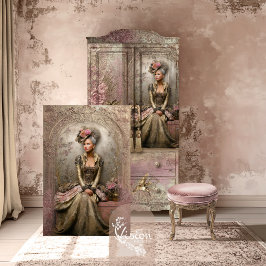 Bronze Blush Victorian Woman Portrait Art  薄葉紙