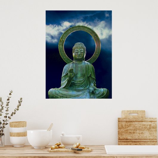 Bronze Buddha photo painting ポスター (キッチン)