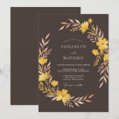 Bronze Earthy Autumn Wedding 招待状 (正面/裏面)