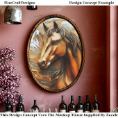 Bronze Embossed Mountain Horse EK7L Decoupage 薄葉紙