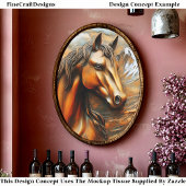 Bronze Embossed Mountain Horse EK7R Decoupage 薄葉紙