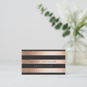 Bronze Gold Stripes Hair Stylist Business Cards 名刺 (スタンド正面)