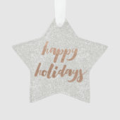 Bronze Happy Holidays Script Xmas Tree Ornament オーナメント (正面)