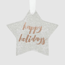 Bronze Happy Holidays Script Xmas Tree Ornament オーナメント