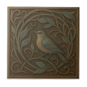 Bronze Hummingbird Ceramic Tile タイル (正面)