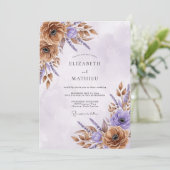 Bronze Lavender Refined Autumnal Wedding 招待状 (スタンド正面)