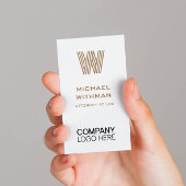 BRONZE LINE MONOGRAM CORPORATE LOGO QR CODE 名刺