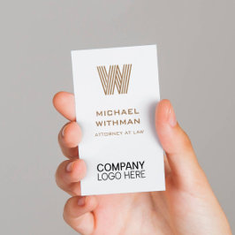 BRONZE LINE MONOGRAM CORPORATE LOGO QR CODE 名刺