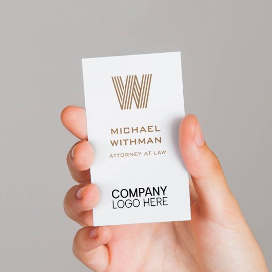 BRONZE LINE MONOGRAM CORPORATE LOGO QR CODE 名刺