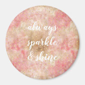 Bronze Pink Gold Watercolor Confetti マグネット (正面)