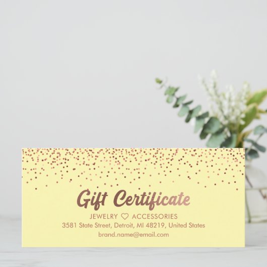 Bronze Salon Store Business Gift Certificate (スタンド正面)