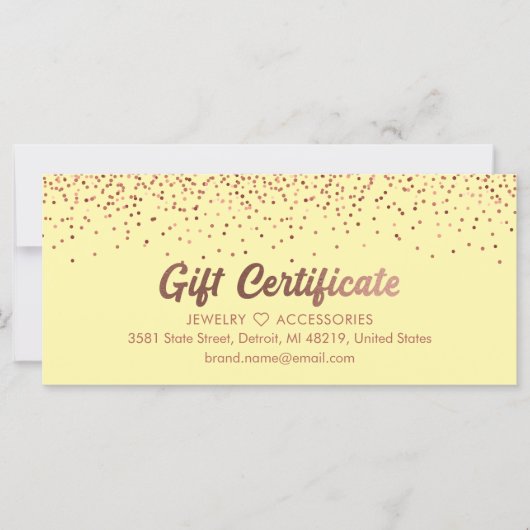 Bronze Salon Store Business Gift Certificate (正面)