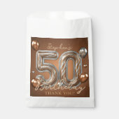 Bronze Silver Metallic 50th Birthday Thank You フェイバーバッグ (正面)