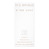Bronze Tanningサロンメニュー価格リストカード ラックカード (裏面)