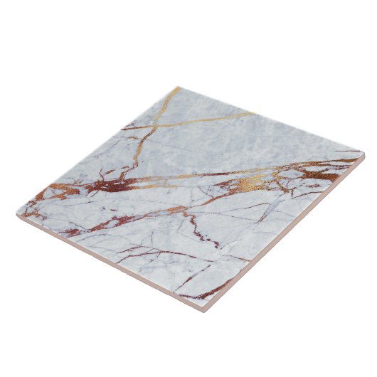  Bronze Veined White Marble ID1182b タイル (側面)