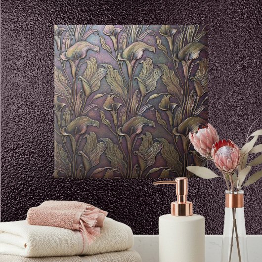 Bronzed Calla Lily Art Nouveau ID1226 タイル