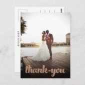 Bronze's 結婚 Thank You Scriptフォトポストカード ポストカード (正面/裏面)