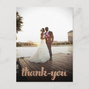 Bronze's 結婚 Thank You Scriptフォトポストカード ポストカード