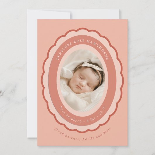 Brooch Keepsake Birth Announcement 招待状 (正面)