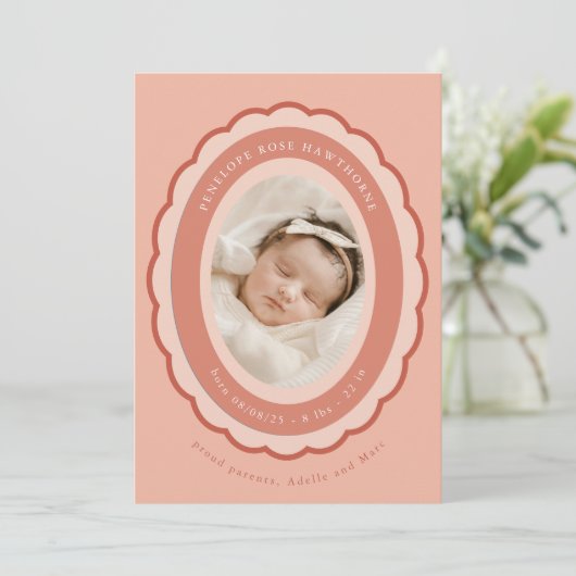 Brooch Keepsake Birth Announcement 招待状 (スタンド正面)