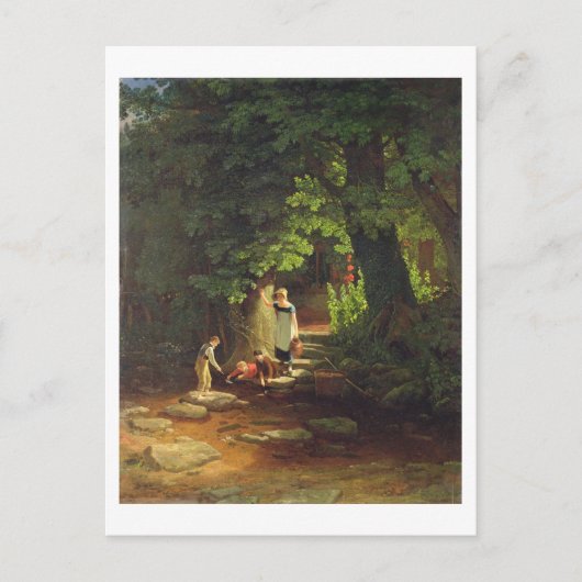 Brookの子たちc.1822 (パネル上の油) ポストカード (正面)