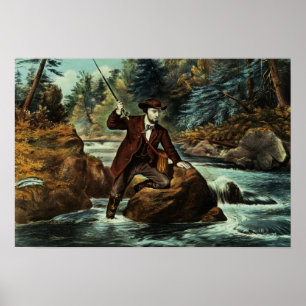 Brook Trout Fishing - An Anxious Moment, 1862 ポスター