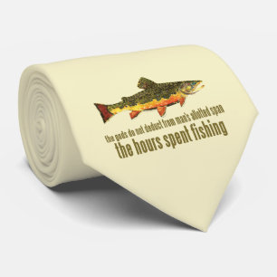 Brook Trout Fishing Saying ネクタイ