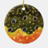 Brook Trout Fly Fishing Ichthyologist Angler's セラミックオーナメント (裏面)