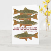 Brook Trout Greetings Card カード (黄色い花)