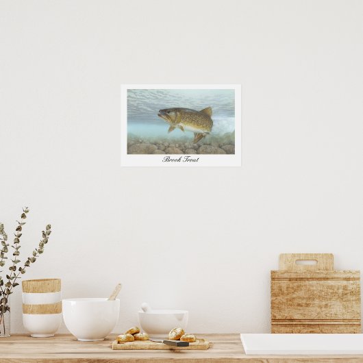 Brook Trout Painting Poster ポスター (キッチン)