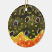 Brook Trout Skin Fly Fishing セラミックオーナメント (左)