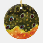 Brook Trout Skin Fly Fishing セラミックオーナメント (裏面)