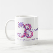 Brookeの一流の意味装飾的なBモノグラムのマグ コーヒーマグカップ (左)