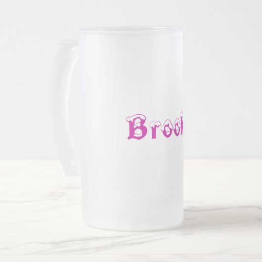 Brooke-の名前によってスタイル曇らされるマグ フロストグラスビールジョッキ (正面左)