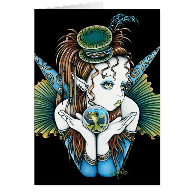 "Brooke"ペット魚のオートクチュールの妖精の芸術カード (正面)