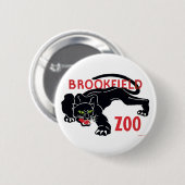 Brookfieldの動物園の黒のヒョウボタン 缶バッジ (正面&裏面)