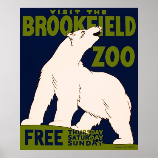 Brookfield Zoo Chicago, Illinois – ビンテージポスター ポスター (正面)