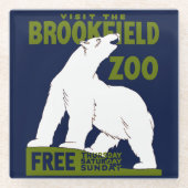 Brookfield Zoo, Federal Art Program Poster 1936 ガラスコースター (正面)