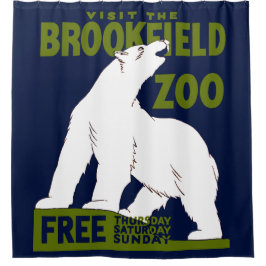 Brookfield Zoo, Federal Art Program Poster 1936 シャワーカーテン