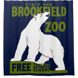 Brookfield Zoo, Federal Art Program Poster 1936 シャワーカーテン