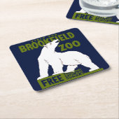 Brookfield Zoo, Federal Art Program Poster 1936 スクエアペーパーコースター (アングル)