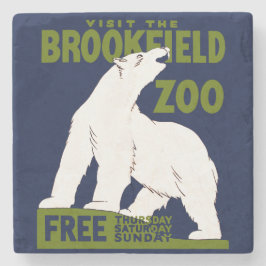 Brookfield Zoo, Federal Art Program Poster 1936 ストーンコースター