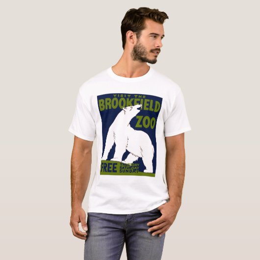 Brookfield Zoo, Federal Art Program Poster 1936 Tシャツ (正面フル)