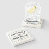 Brookline入るマサチューセッツの大理石のコースター ストーンコースター (横)