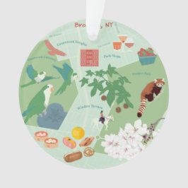 Brooklynのマップカスタマイズ可能な両面オーナメント オーナメント